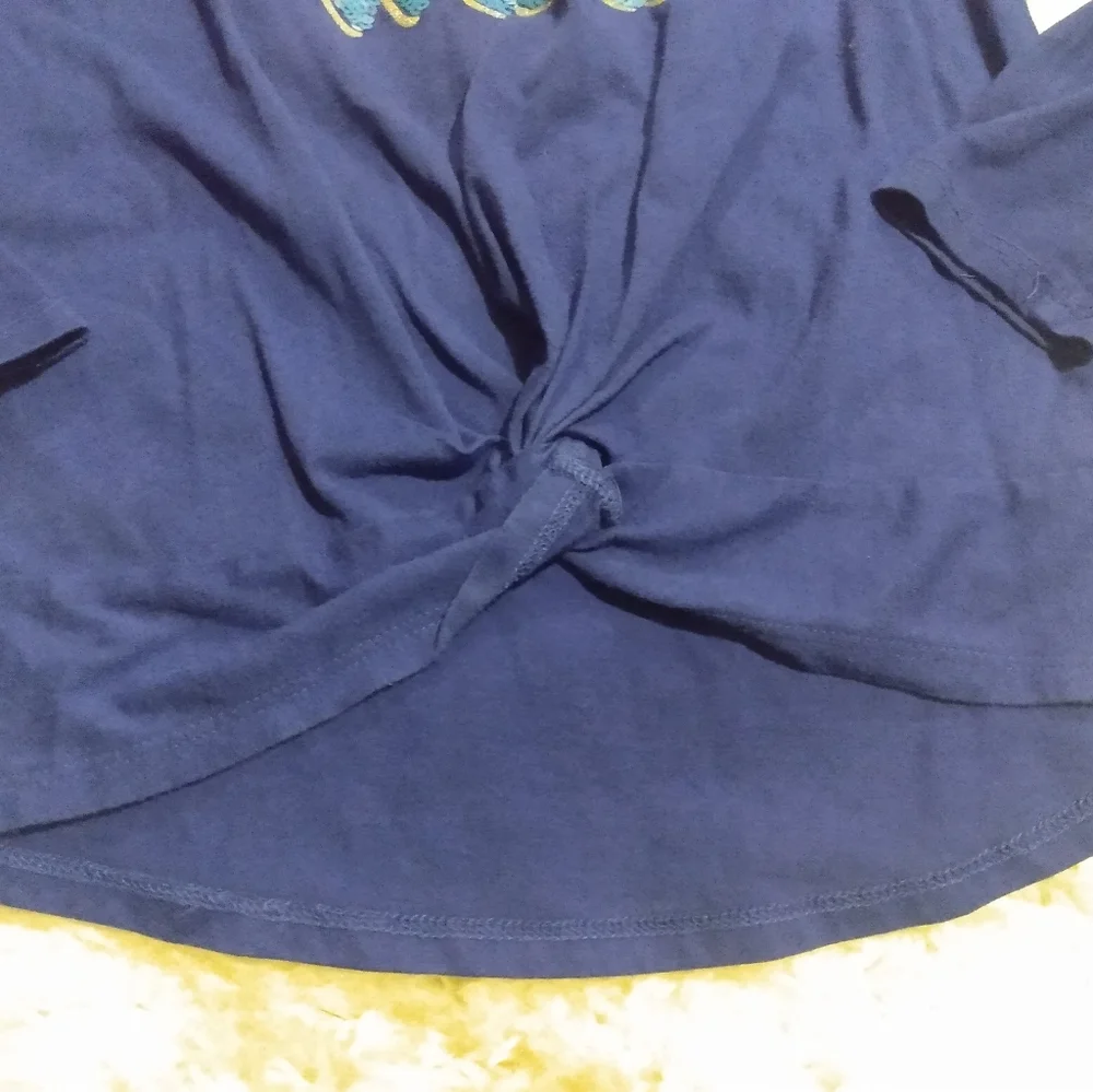 The Children's Place Girls Size Small Blue Long Sleeve Tee with Colorful Graphic